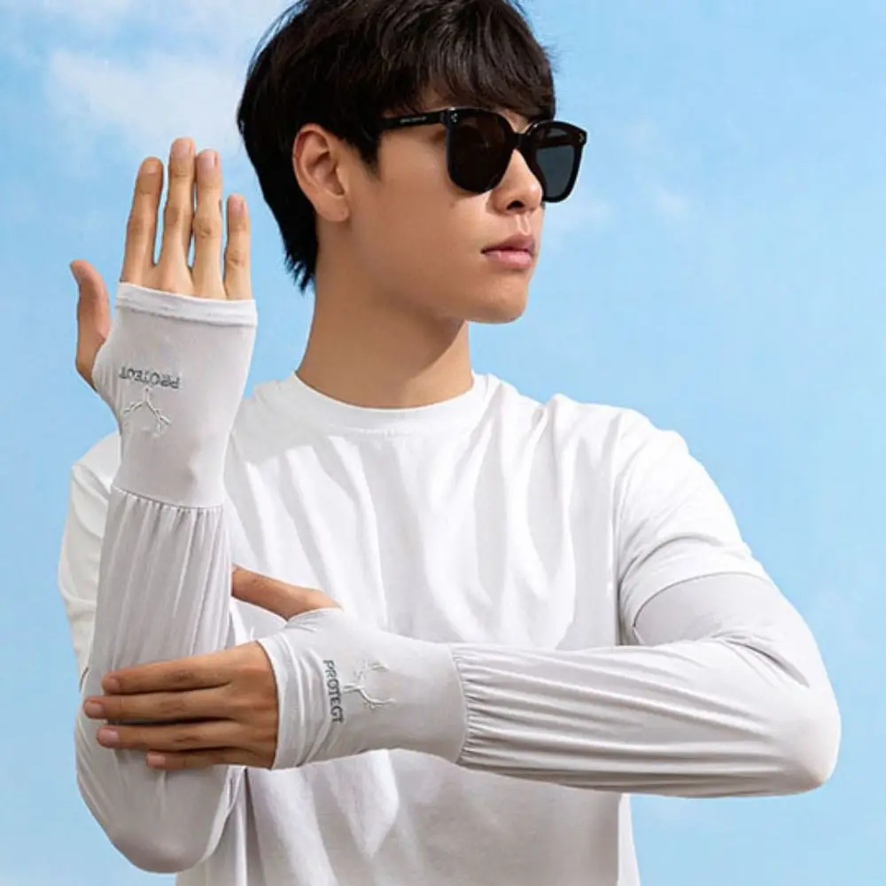 

Thin Anti-UV Ice Silk Sleeves UV Insulation Long-sleeved Glove Sunscreen Sleeve Sun Protection Arm Covers Cycling Gloves Driving