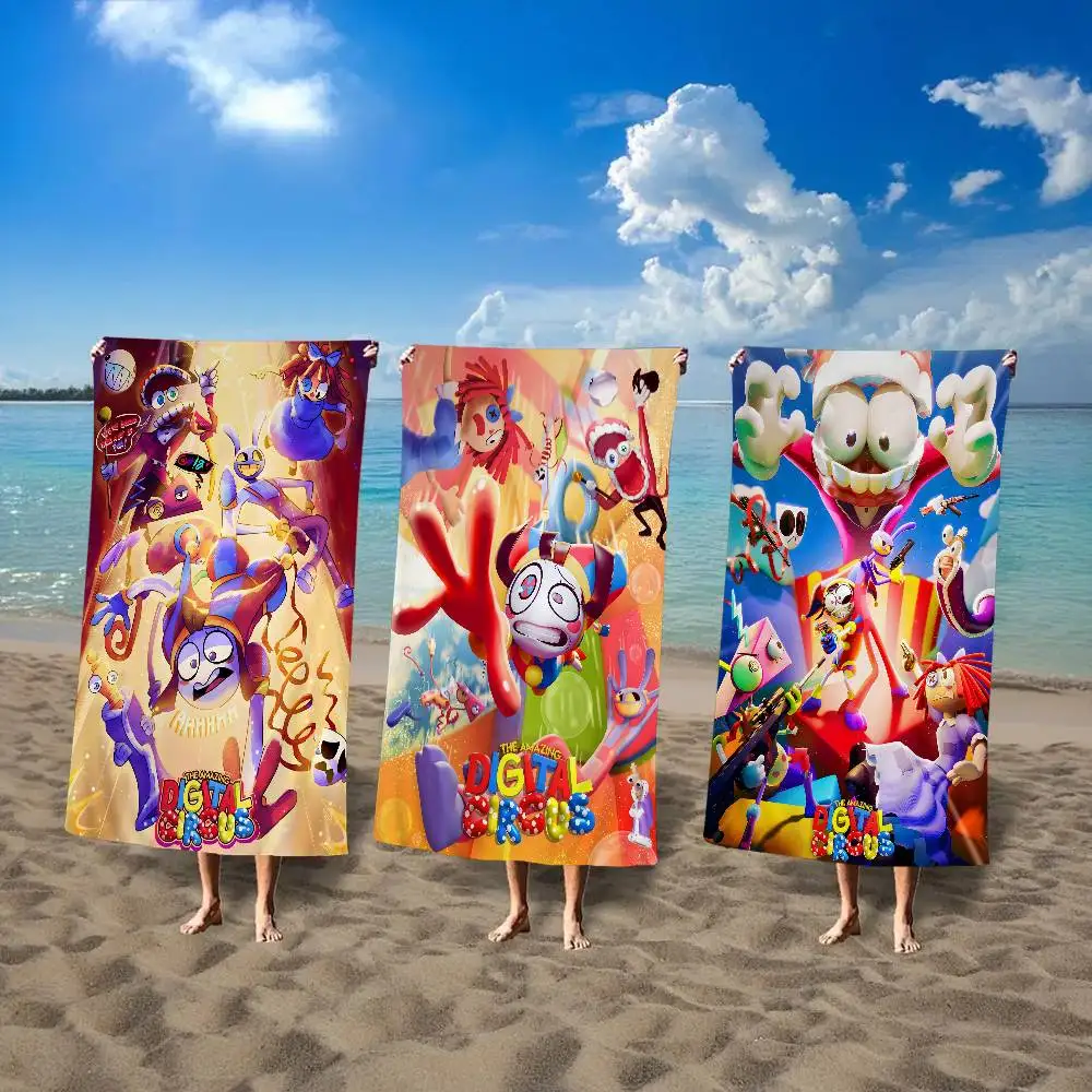 Anime The Amazing Digital Circus Vintage Bath Towel Microfiber Soft Water Absorbing Breathable For Girl Kids Decorative Towel