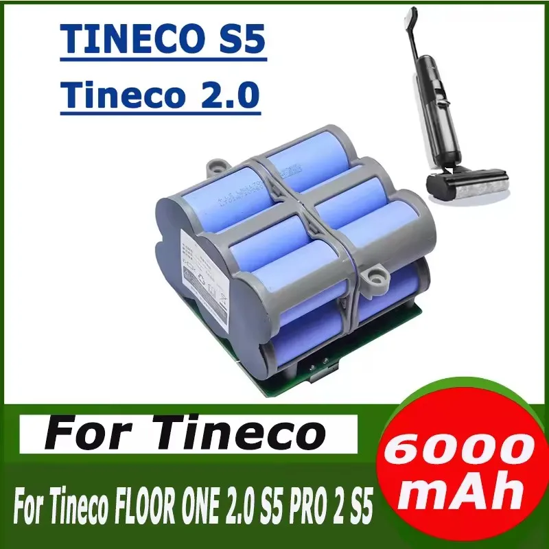 Batterie de remplacement 21.6V 6000mAh pour Tineco FLOOR ONE 2.0 S5 PRO 2 S5 Smart S5, accessoires pour épurateur de sol à vapeur