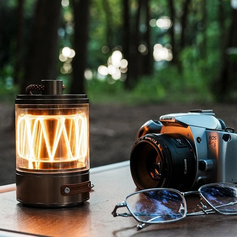 Bluetooth Speaker with Outdoor Retro Ambiance Light: Portable Metal Wireless Outdoor Camping Light and Mini Speaker