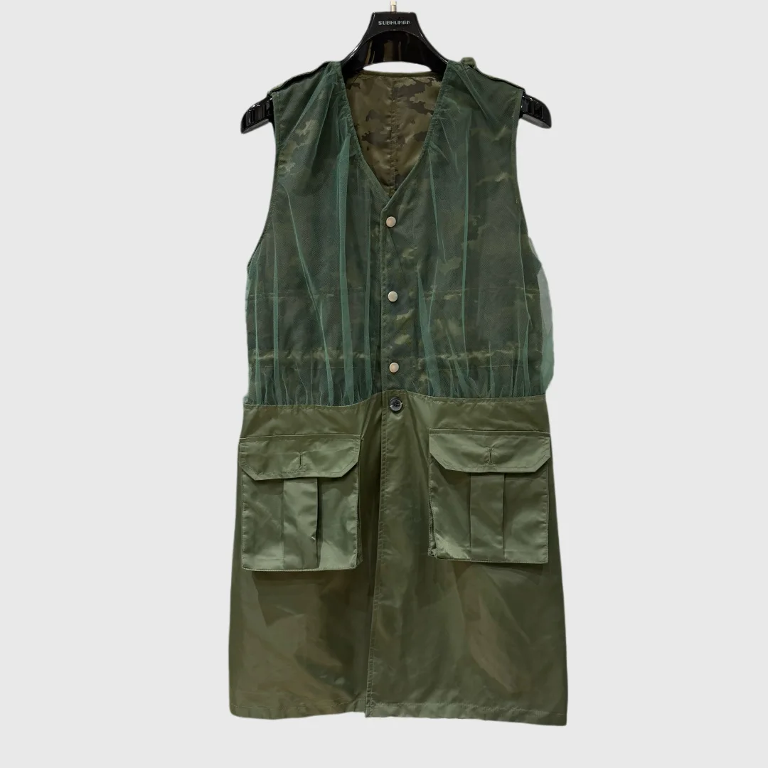 2025SS High Street Women's Clothing Women Casual Fashion Sleeveless Vest Female Reversible Design Coats