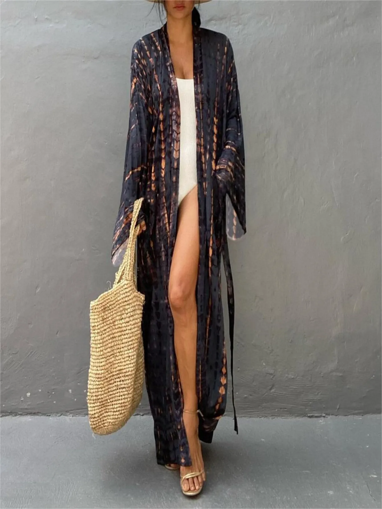 Robes caftan pour femmes, grande taille, maillot de bain, Cover-up, col en v, robe chauve-souris, coupe ample, robes mumu marocaines