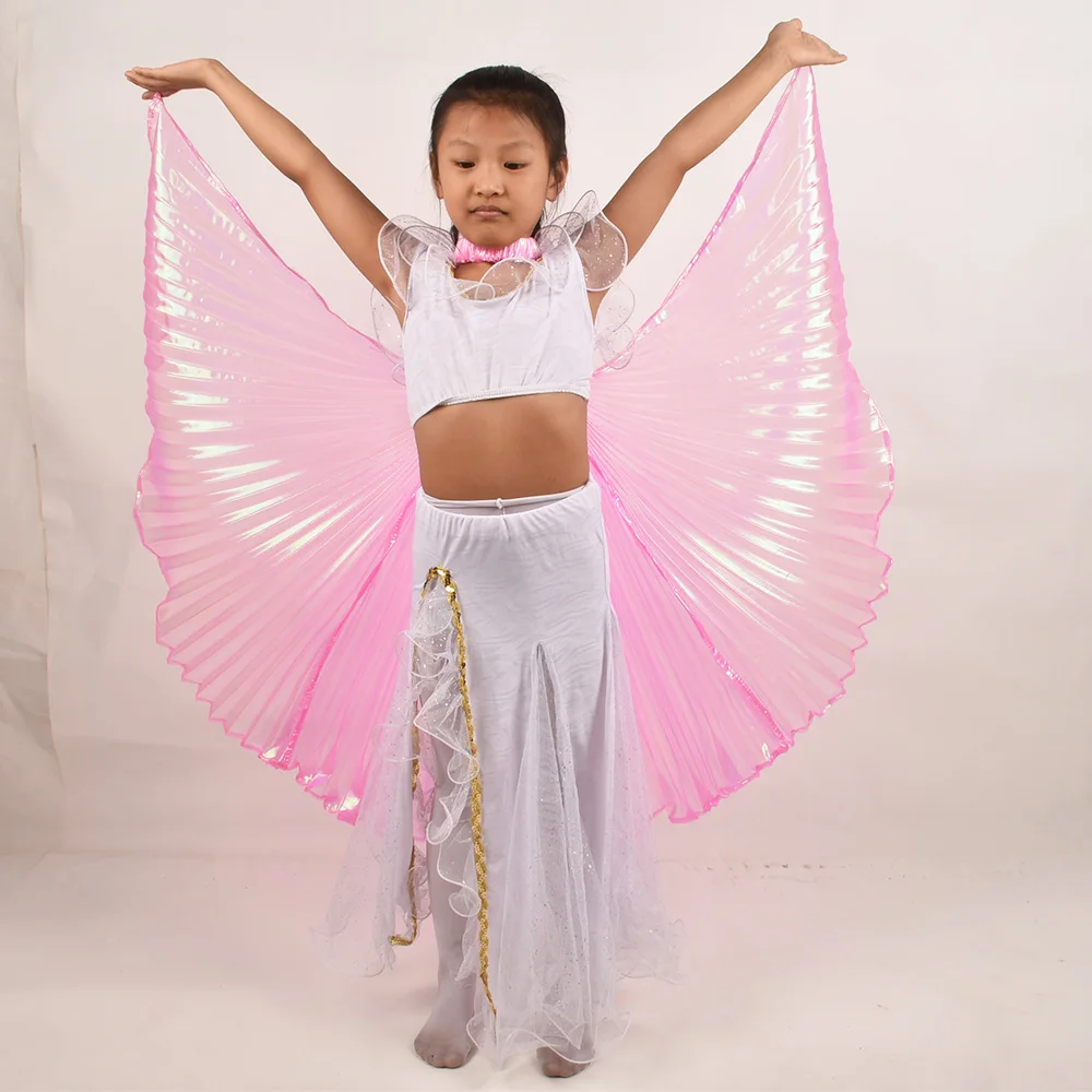 Capa de alas transparentes para danza del vientre para niños, gancho de mano, accesorios de rendimiento para pasarela, modelo de alas colgantes para el cuello, accesorios de baile