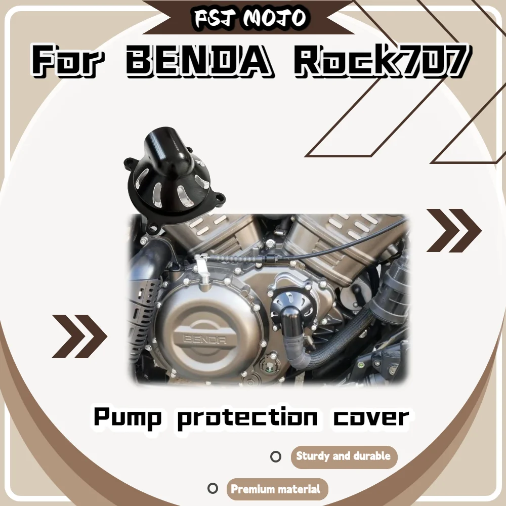 For BENDA Rock 707 Aluminum Water Pump Cover, CNC Alloy Protector Guard Motorcycle Mod Accessories Anti-scratch Engine Parts