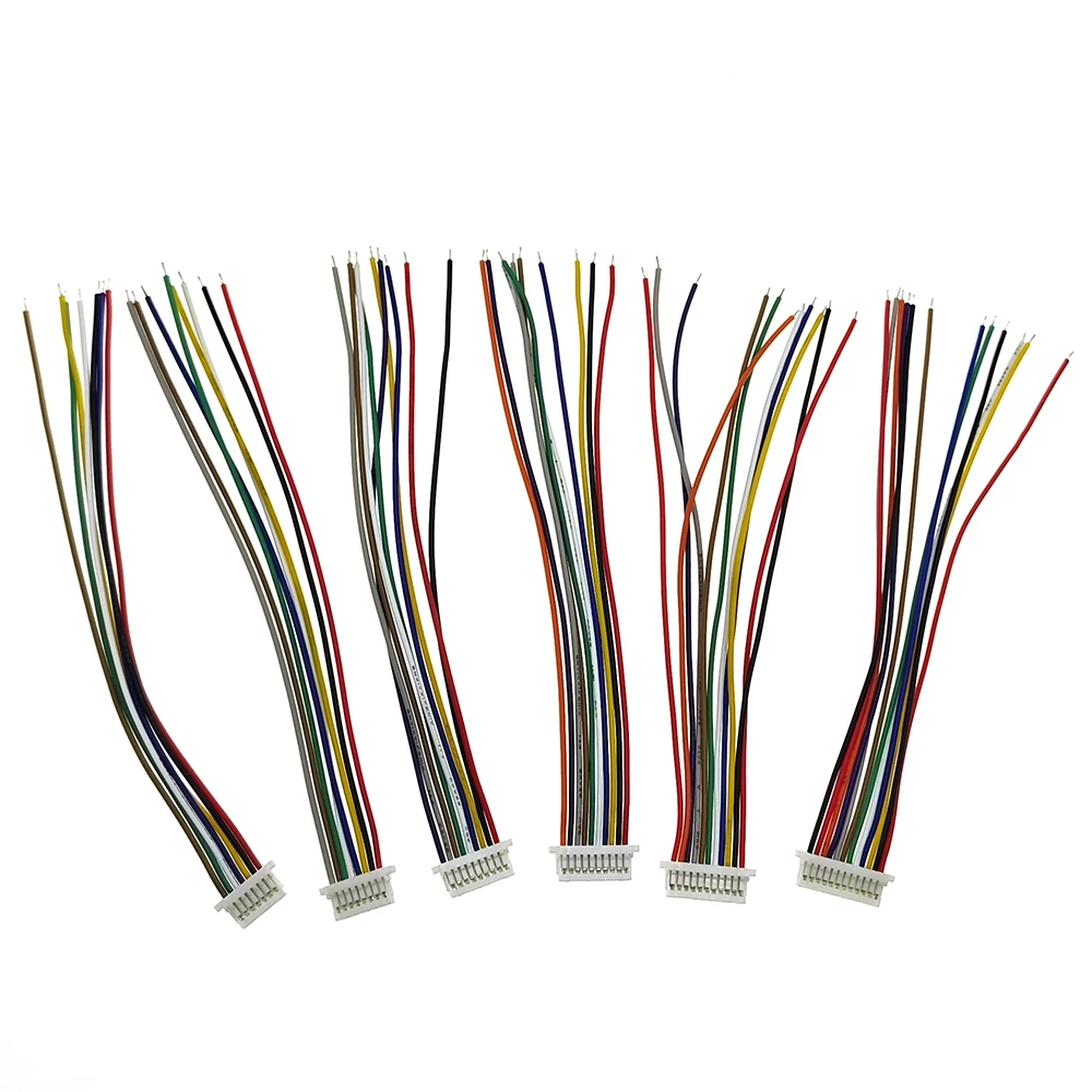 10pcs SH1.0 Electronic Wire Single Head Tin Plated Connecting Line 10cm/15cm/20cm SH 1.0mm Pitch Cable 28AWG 2/3/4/5/6/7/8/9/10P