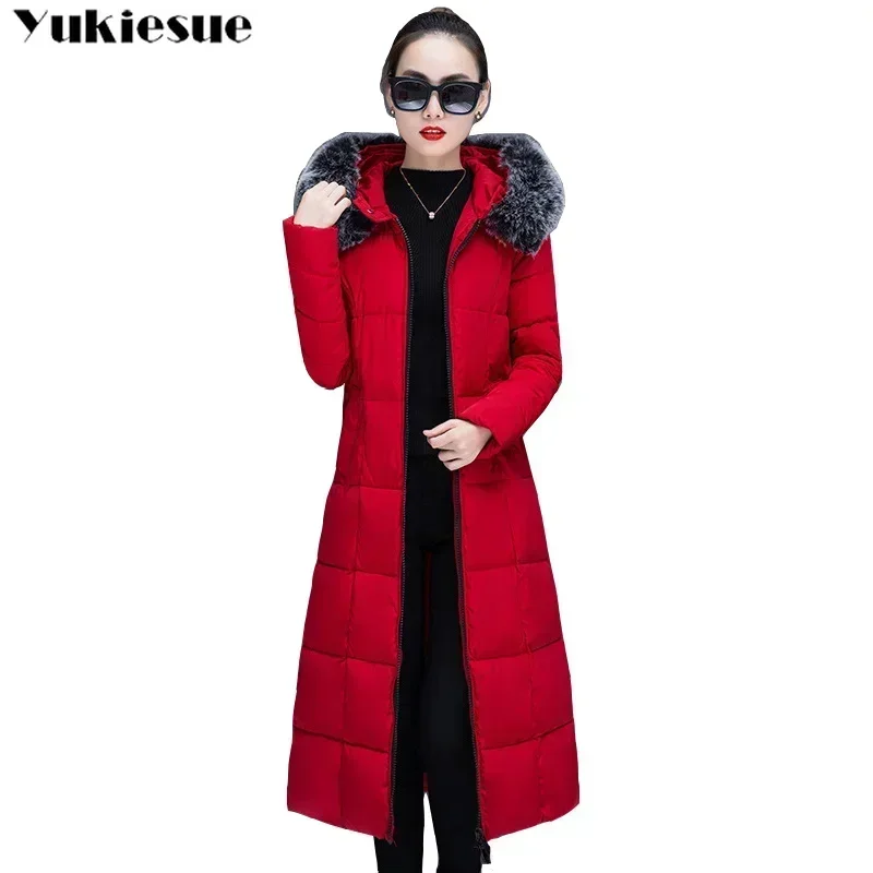 

womens winter jackets and coats 2022 Parkas for women long Wadded Jackets female warm Outwear With a Hood Faux Fur Collar