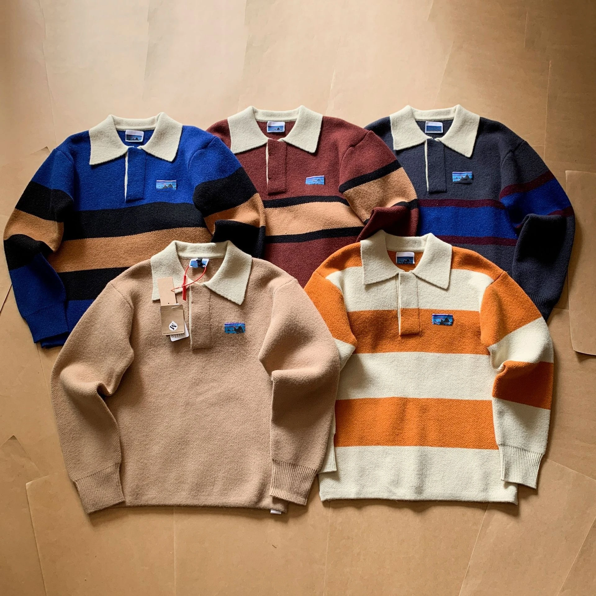 

Вязаный свитер Pata к 50-летию: универсальная повседневная одежда для пар с воротником, приятная к телу, дышащая