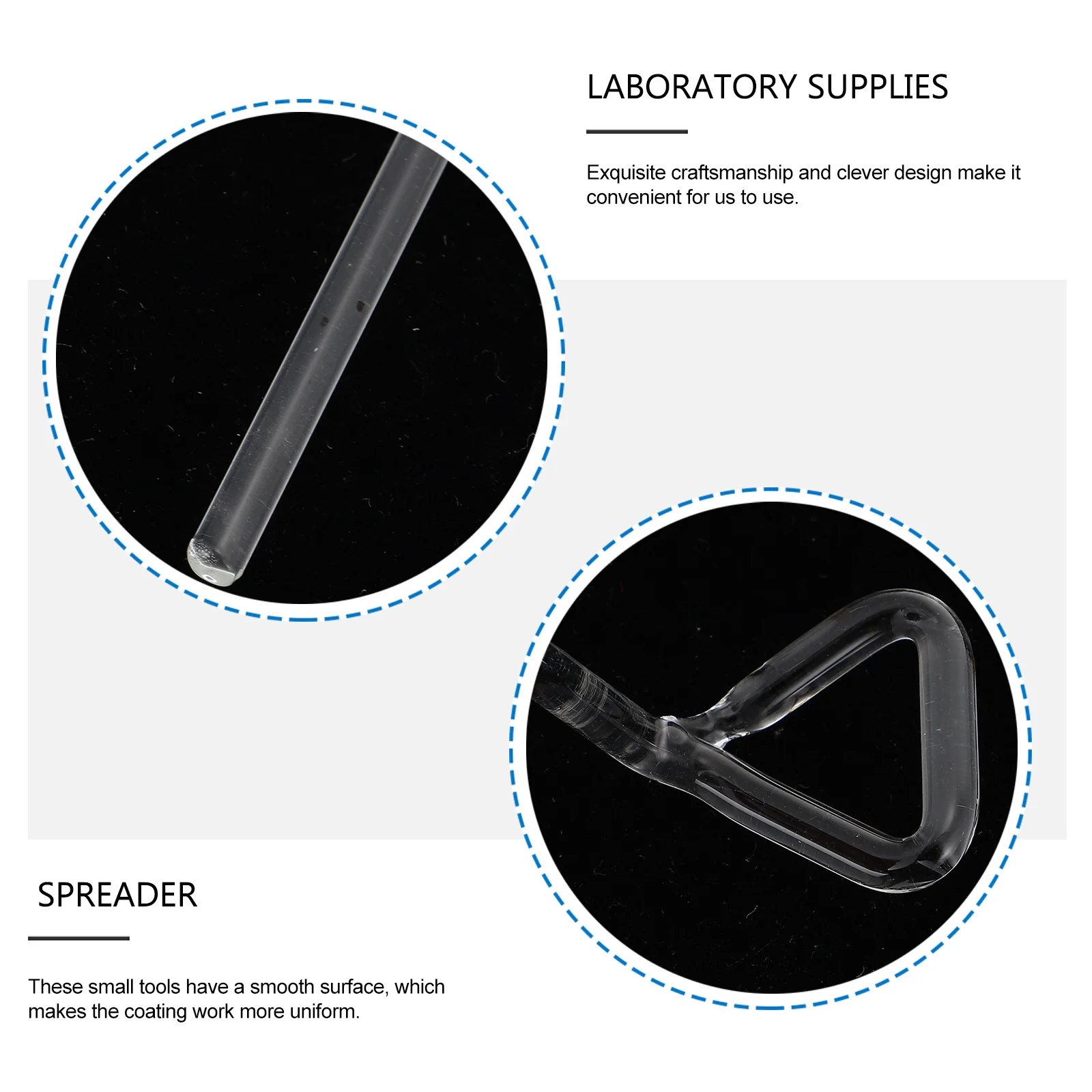 

5Pcs Laboratory Glass Cell Spreading Bars High Quality Durable Cell for Uniform Coating Wide Spreading