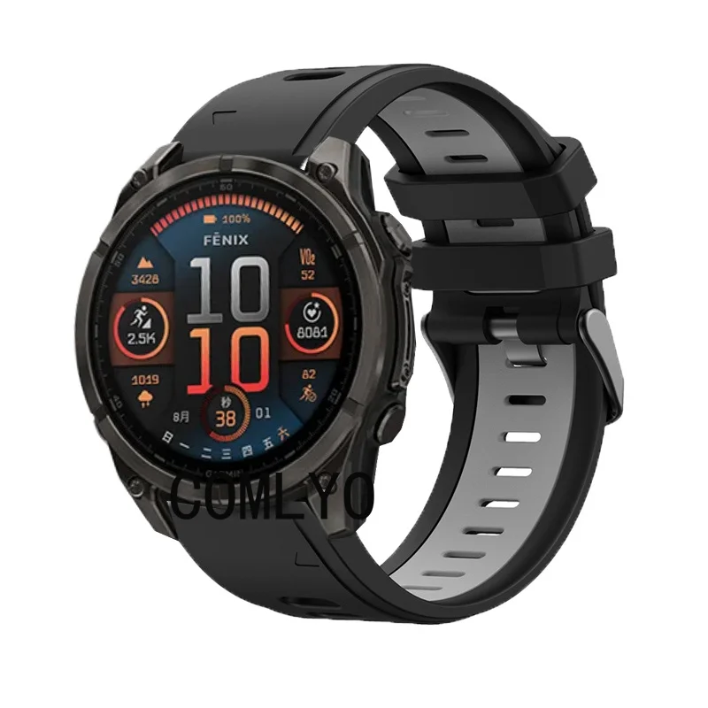 For Garmin Fenix 8 51MM 47MM fenix E Strap Silicone Quick Release Easyfit Smart Watch Band Charging Port Plug Cover