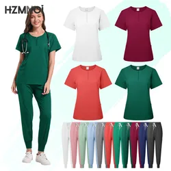 Pet grooming institution Scrubs set High Quality Spa Uniforms Unisex V-Neck Work clothes Medical suits clothes Scrubs Tops Pants