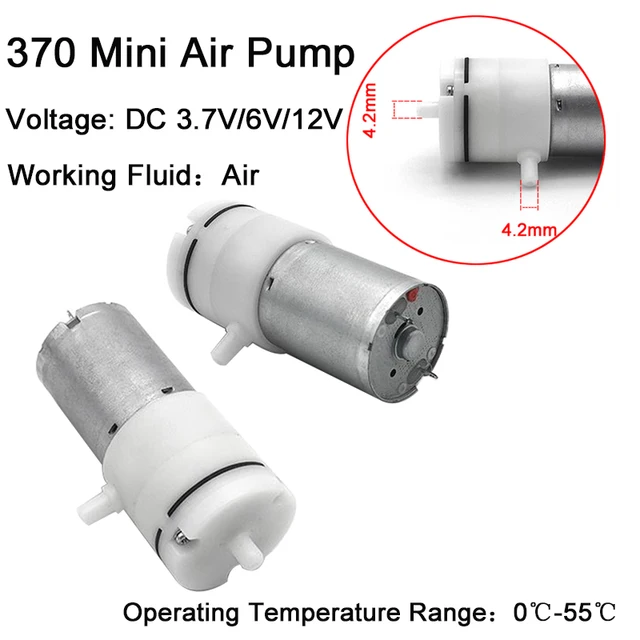 370 Mini pompa powietrzna 3.7V 6V 12V elektryczny mikro próżniowy silnik wspomagany do przyrząd kosmetyczny leczenia laktator hałasu 65db