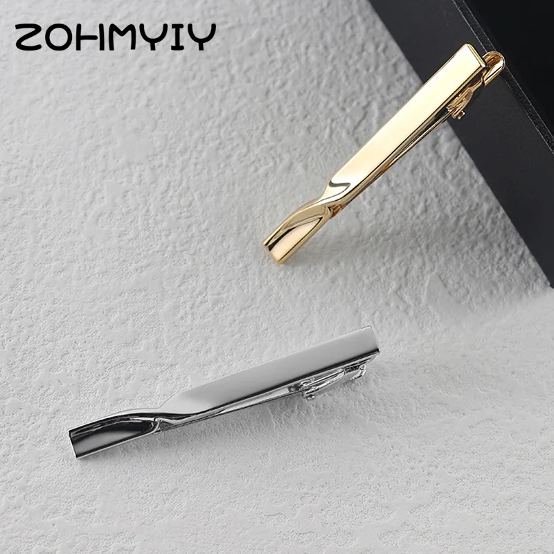 Fashion 1Pc Tie Clip for Men Copper Simple Bar Clasp Practical Mens Classic Tie Clips Clamp Pin Jewelry Necktie Wedding Gift