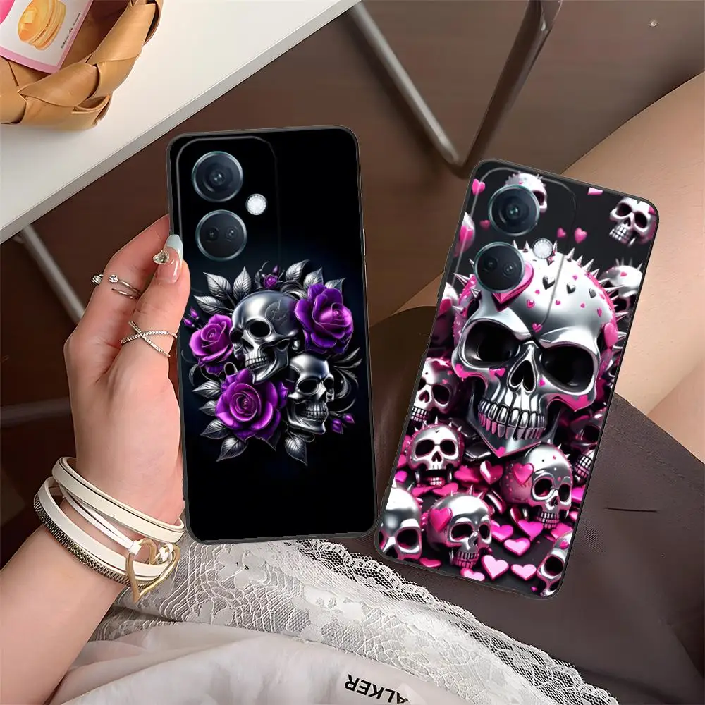 

Luxury Silver Skull Mobile Phone Case for OPPO Find X9 X8 X7 X6 X5 X3 X2 Plus s Pro Ultra Lite Colorful Printing Cover Luxury