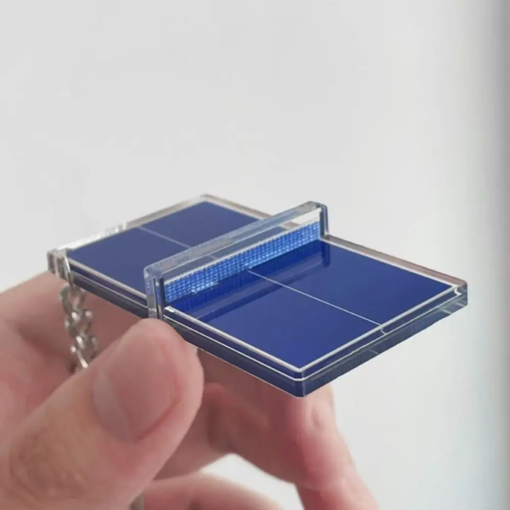 Acrylic Badminton Acrylic Keychain Mini Two-sided Badminton Playground Keyring Three-dimensional Table Tennis