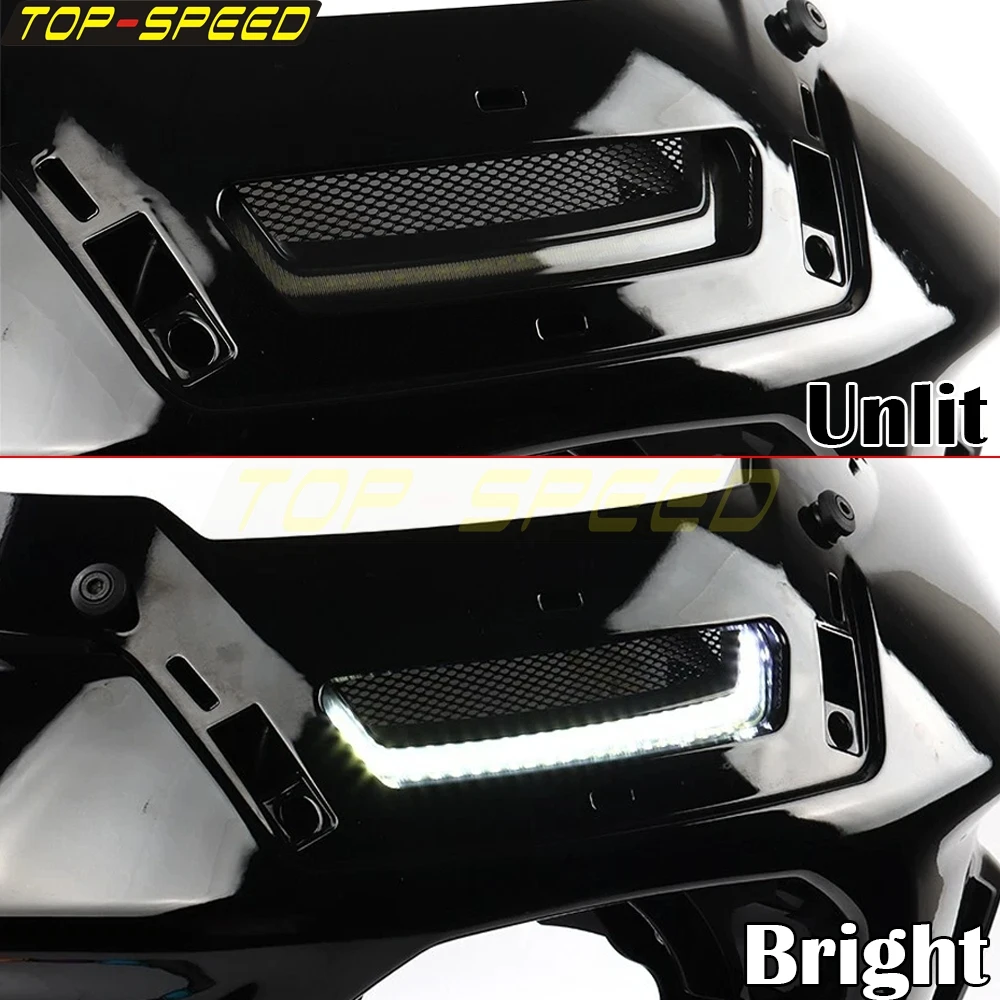 ل هارلي سوفتيل منخفض رايدر ST FXLRST FXRST 12 فولت المصباح هدية تنفيس ضوء 2022-2024 دراجة نارية LED الأبيض التتبع المصابيح الأمامية