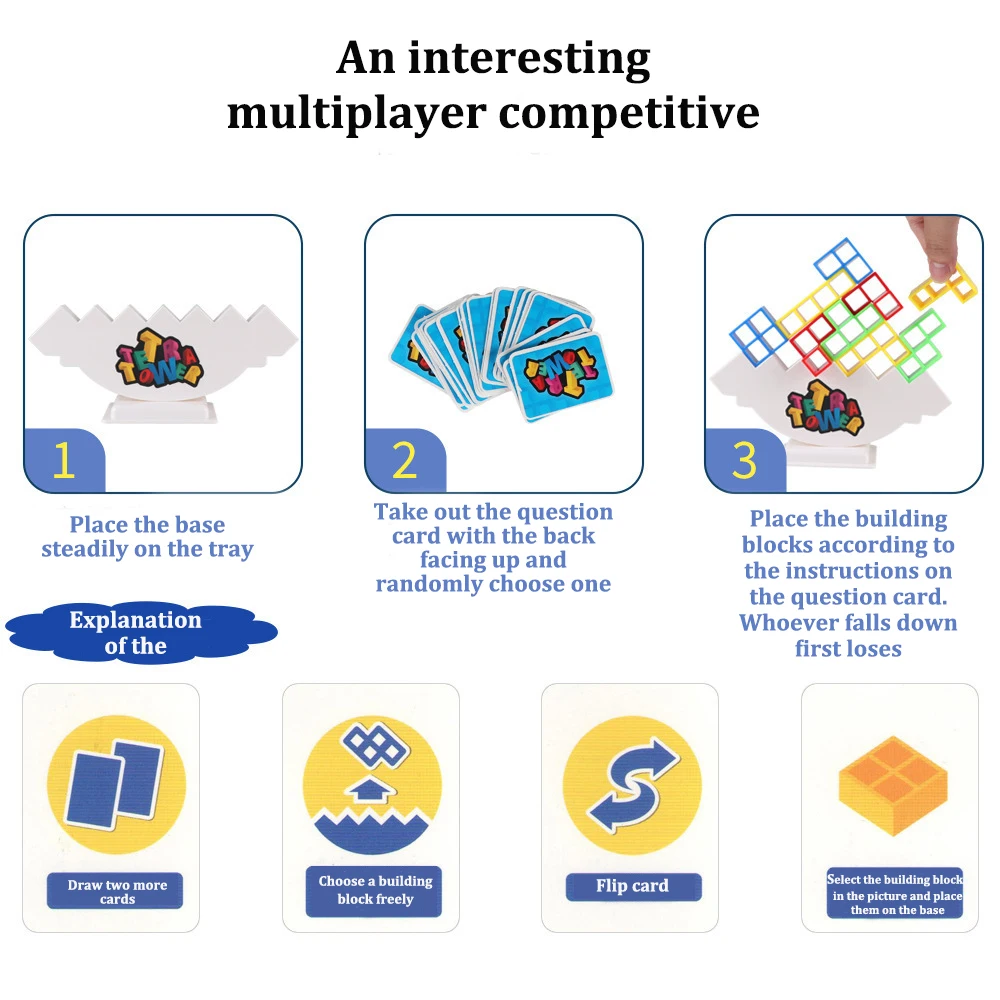 HOT Building Block Brick Toy Balance Stacked Tetra Tower Game Swing High Russian Building Blocks Stack Kid Desktop Toy for Kids