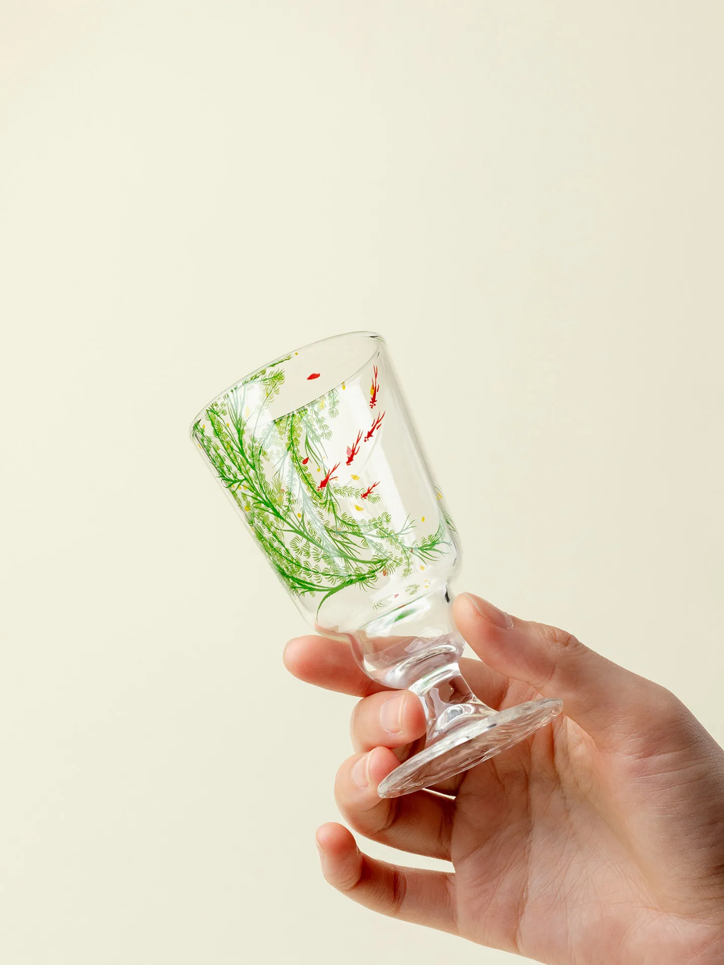 Creative Chinese Style Glass Highball Cup Heat Resistant Fruit Wine Cup Small Freshness Bunch Carved Cocktail Cup