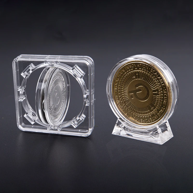 Hot Sale Acrylic Coin Display Case Transparent Box Commemorative Medal Protection Box Numismatic Dustproof Showcase Badge Holder