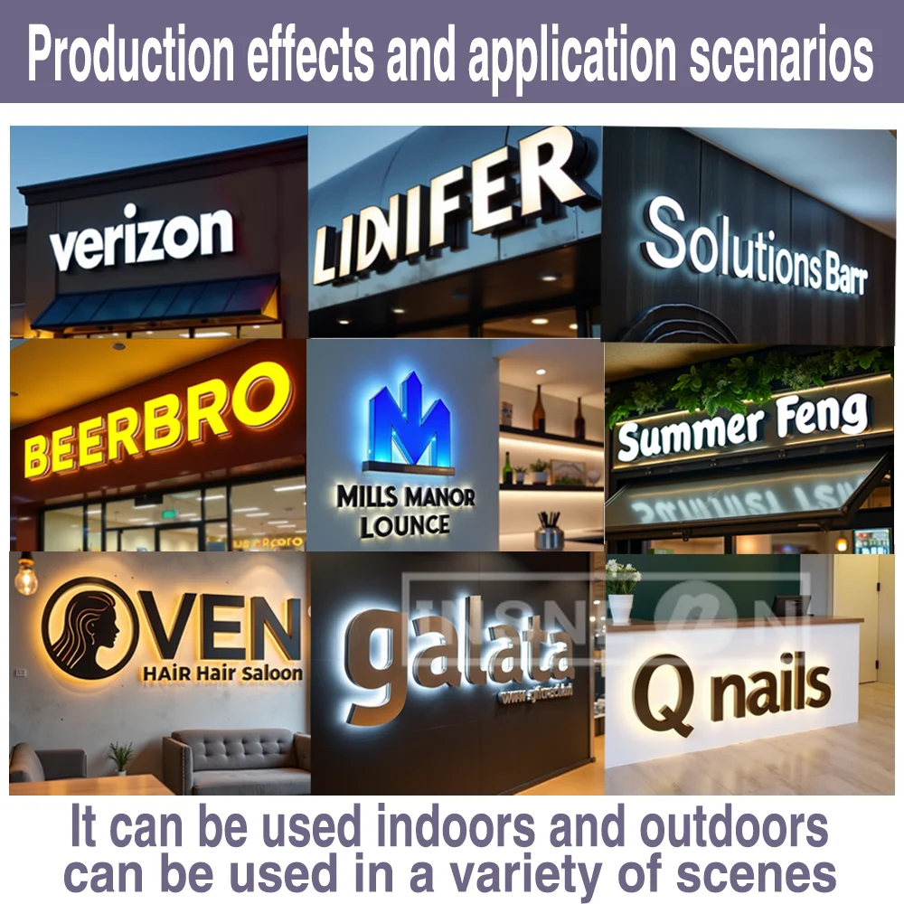 شعار العلامة التجارية الإعلان مخصص الاكريليك تسجيل LED لافتة الأعمال جدار في الهواء الطلق رسائل الزخرفية المرآب المعدني مضيئة