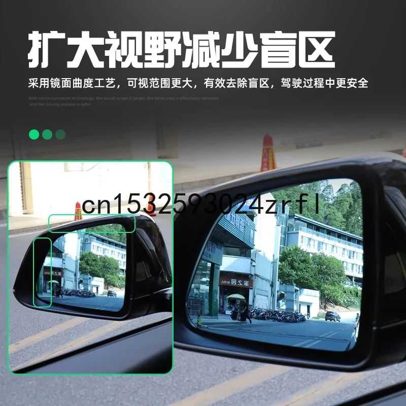 For Tesla Model Y Large Vision Blue White Car Rearview Mirror Heating Modified Wide-Angle Reversing Lens