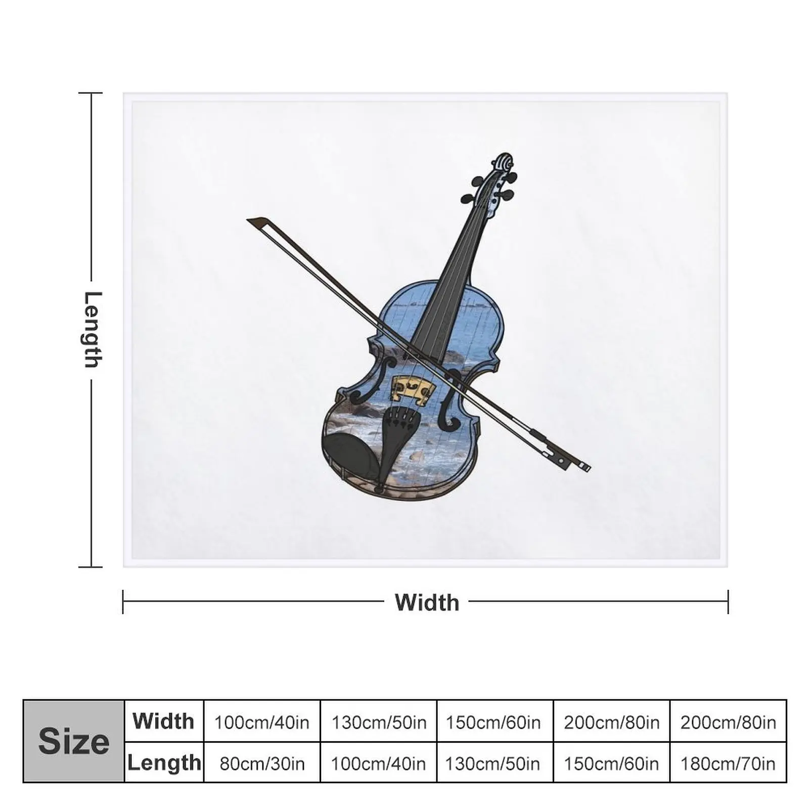 Violin Fiddle Ocean Sea Throw Blanket Flannel Decorative Beds For Sofa Thin Softest Blankets