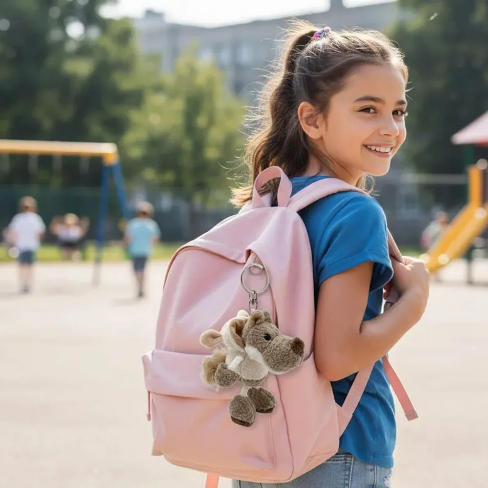 1PCS Disguised Wolf Plush Keychain Funny Cartoon Animal Pendant Creative Bag Charm Hanging Ornament for Backpack Car Key Gift