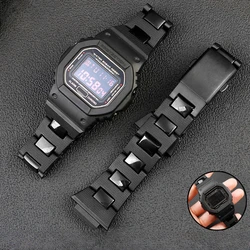 Modified Frozen Anti-Rust Watch Band for Casio Light Composite Dw5600/Dw6900/Gwm5610ga 210016mm Black Plastic Steel Watch Strap