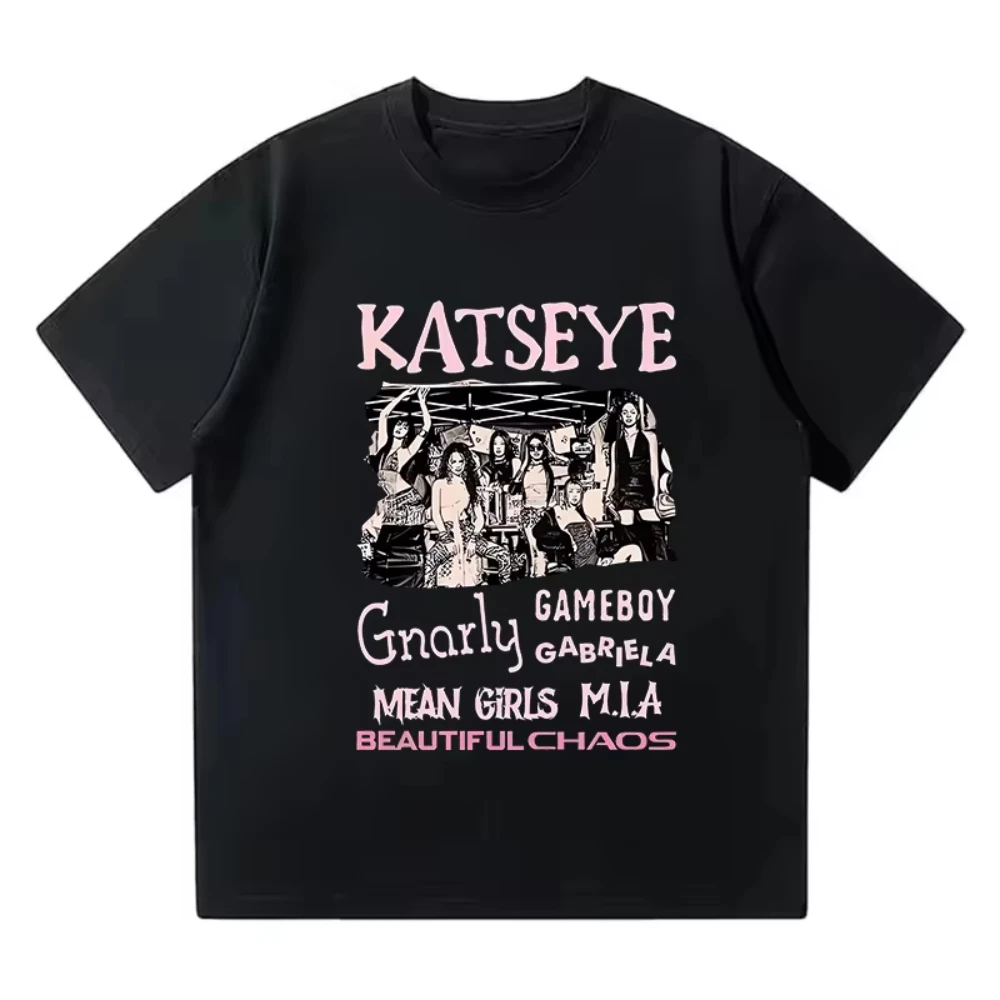 

2025 Hot Katseye Funny Printed T-shirts Women Men Casual Graphic Tees Tops Unisex Korean Style T Shirt Gothic Y2k Tshirt Clothes