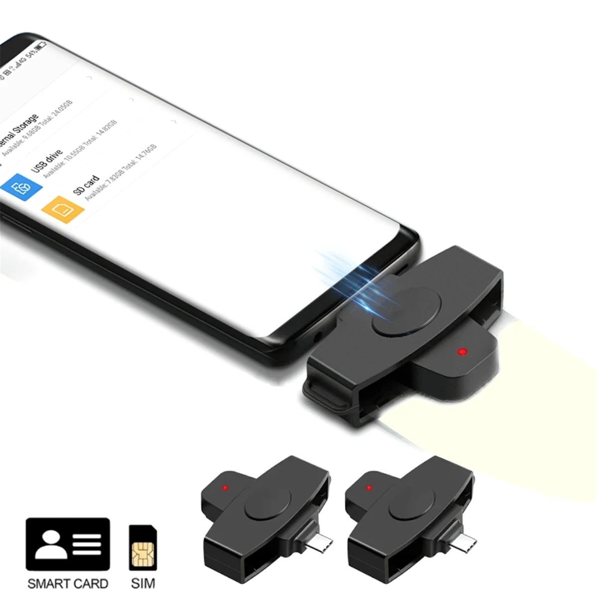 A07I CSCR3 Type-C قارئ البطاقات الذكية الإعلان الضريبي للبنك بطاقة SIM/قارئ بطاقة الهوية بطاقة IC #2