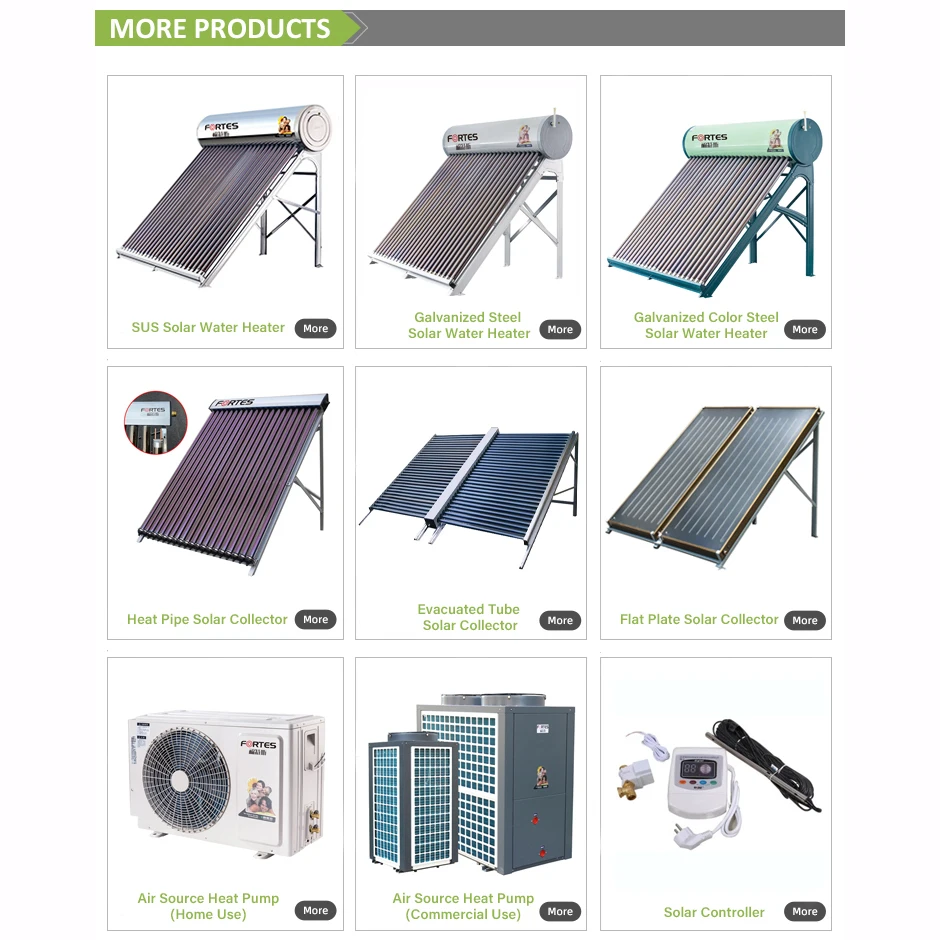 Household Or Commercial 100L 200L 300L Pressueless Solar Water Heater System