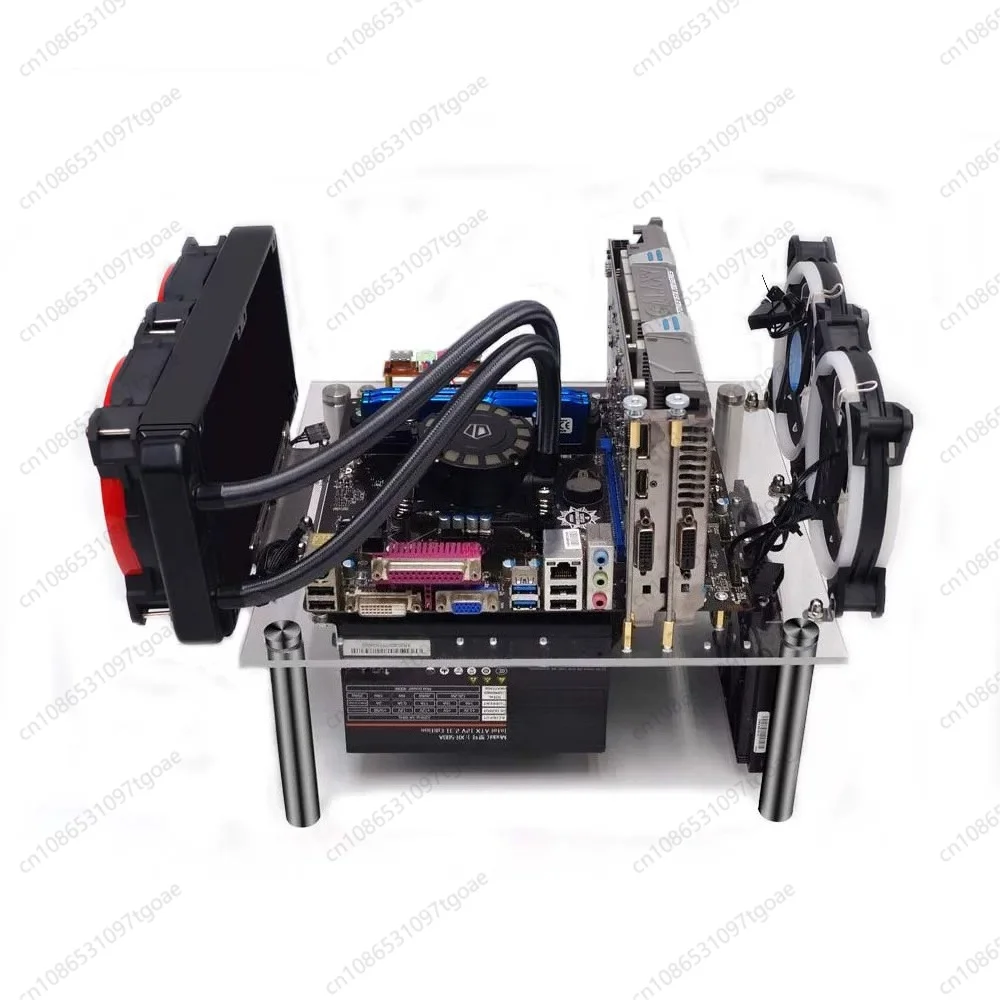 Clear Acrylic Open Air DIY Computer Test Case Bottom Power Layout MATX ATX Available Water Cooling Support For Desktop