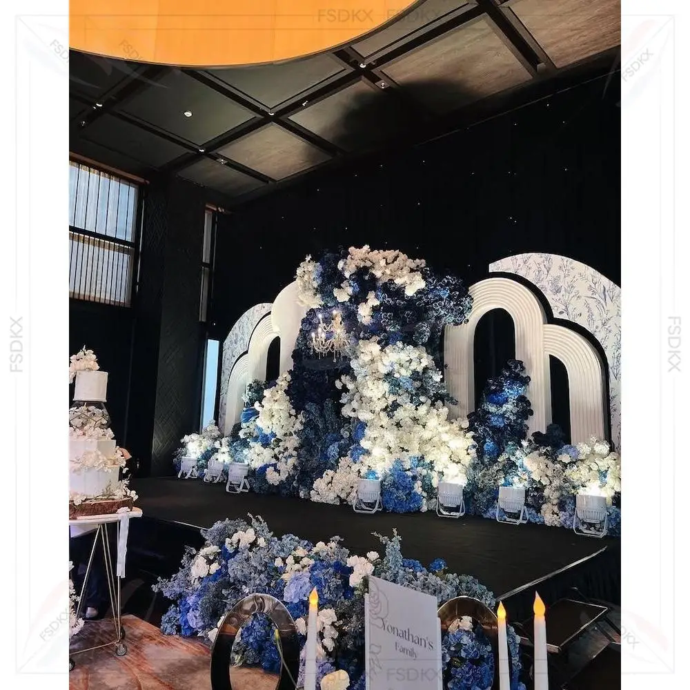 High Quality Flower Acrylic PVC White Arch Backdrop Set Wedding Stage Backdrop for Wedding Party Decor