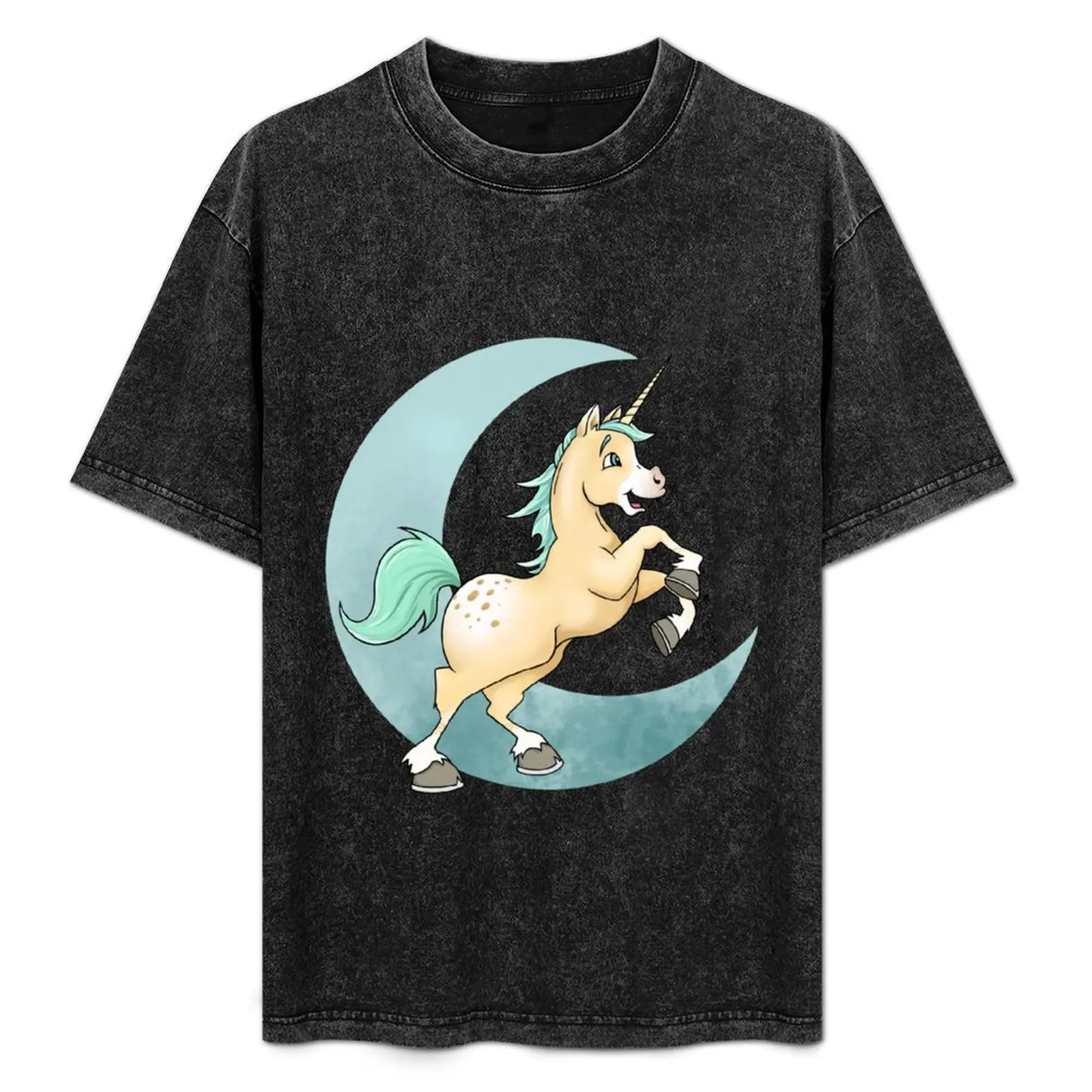 

The unicorn and the moon T-Shirt vintage t shirts animal prinfor boys luxury clothes men