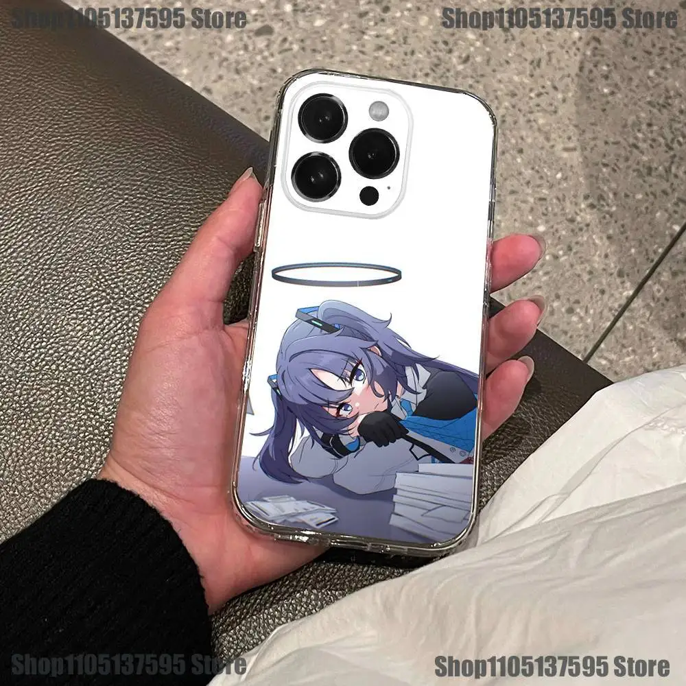 حافظة هاتف Hayase Yuuka Blue A-Archive لهاتف iPhone 17,16,15,14,13,12,11 Pro,Max,Plus,X,XS,XR,SE4,E غطاء ناعم شفاف صغير #4