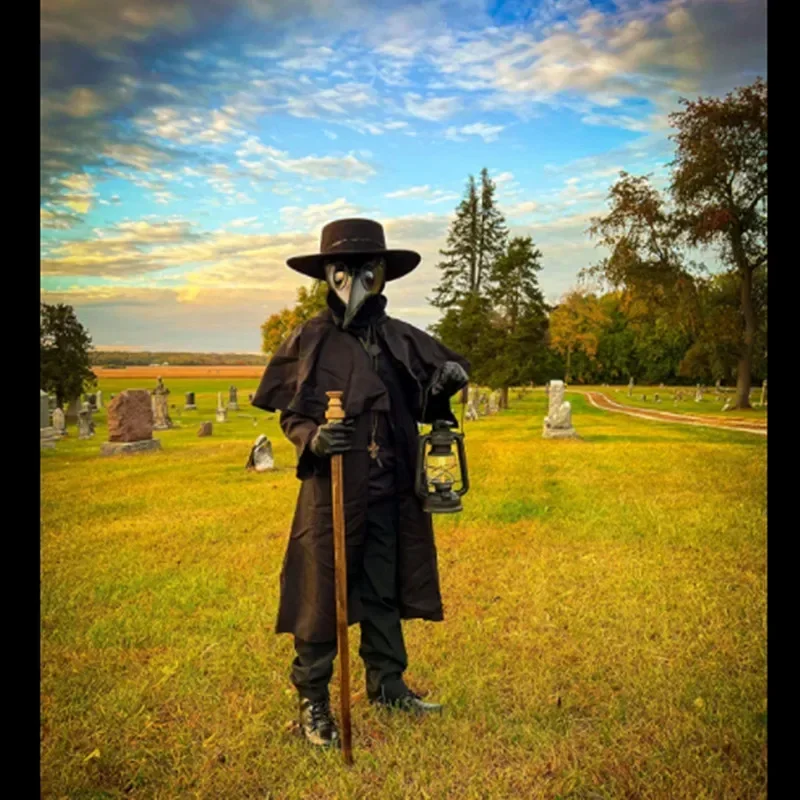 Halloween Personality Cloak Cosplay Costume Adults Long Shirt Hooded Black Robe Costume Wizard Tunic Hooded Robe Fashion Hipster view 3
