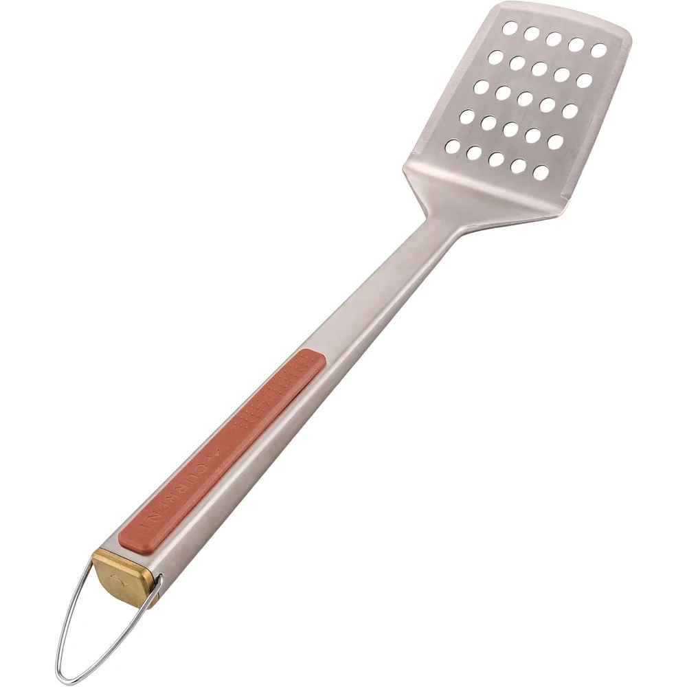 

15.4" Stainless Steel Grill Spatula, Heat-Resistant Heavy Duty Tool for BBQ, Kitchen & Camping