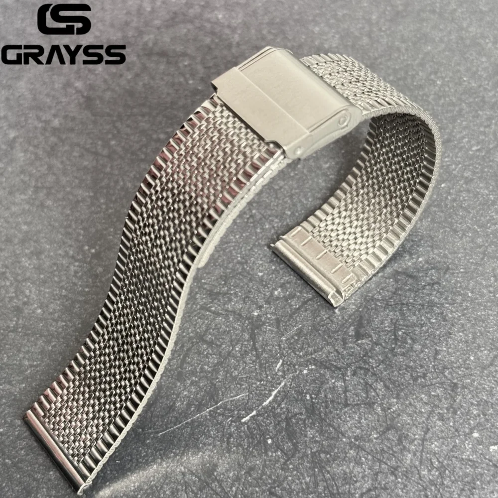 20 ملم حزام ميلان الجديد عالي الجودة 316L من الفولاذ المقاوم للصدأ ريترو مناسب لإكسسوارات الساعات الرجالية