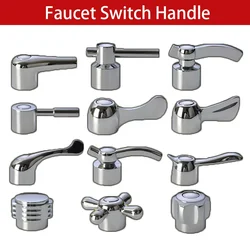 Chrome Plated Hot Cold Faucet Switch Handle for Kitchen Bathroom Shower Basin Mixer Tap Handwheel Spool Repair Parts