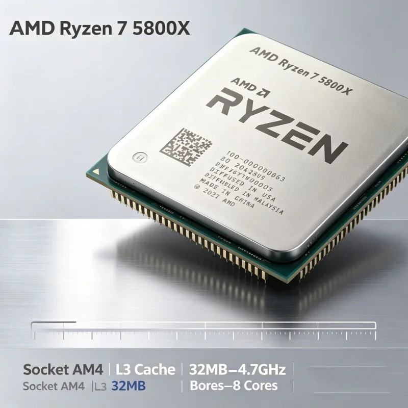 8 Core 16 Thread 3.8GHz AMD R7 5800X CPU AM4 Socket 7NM Unlocked High Performance Gaming Processor Tray No Box