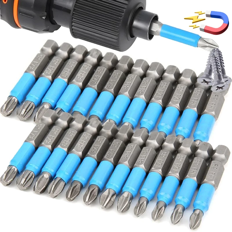 

Магнитные биты для шуруповерта из стали S2, 50 мм, с шестигранным хвостовиком, ударные, Phillips, для электрических шуруповертов и дрелей, электроинструменты