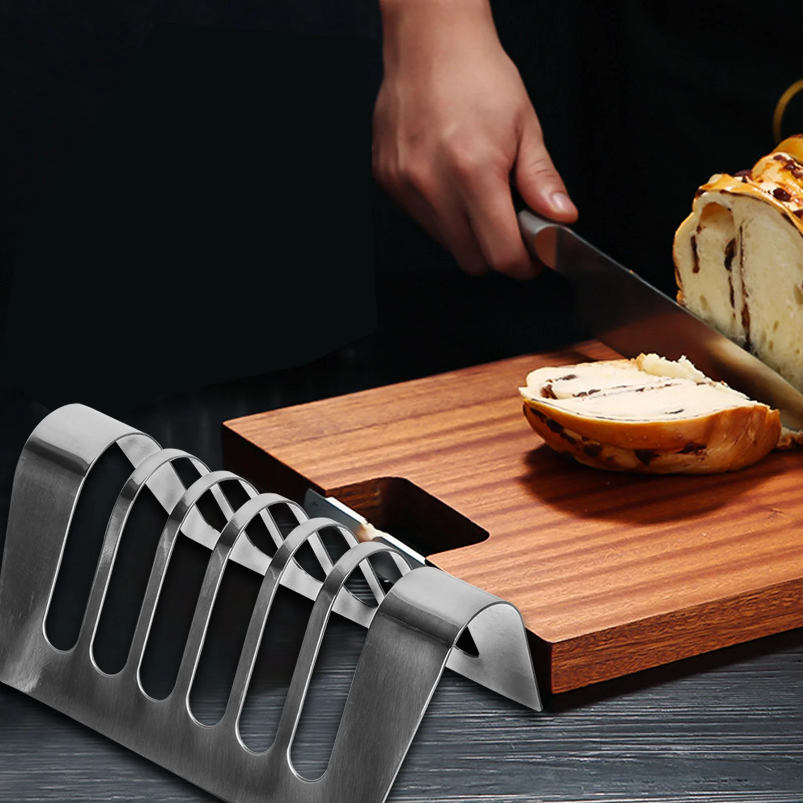 

Stainless Steel Rack Sliced Toast Holder Sliced Bread Shelf Breakfast Tray Kitchen Supplies Serving Shelf Food Display St