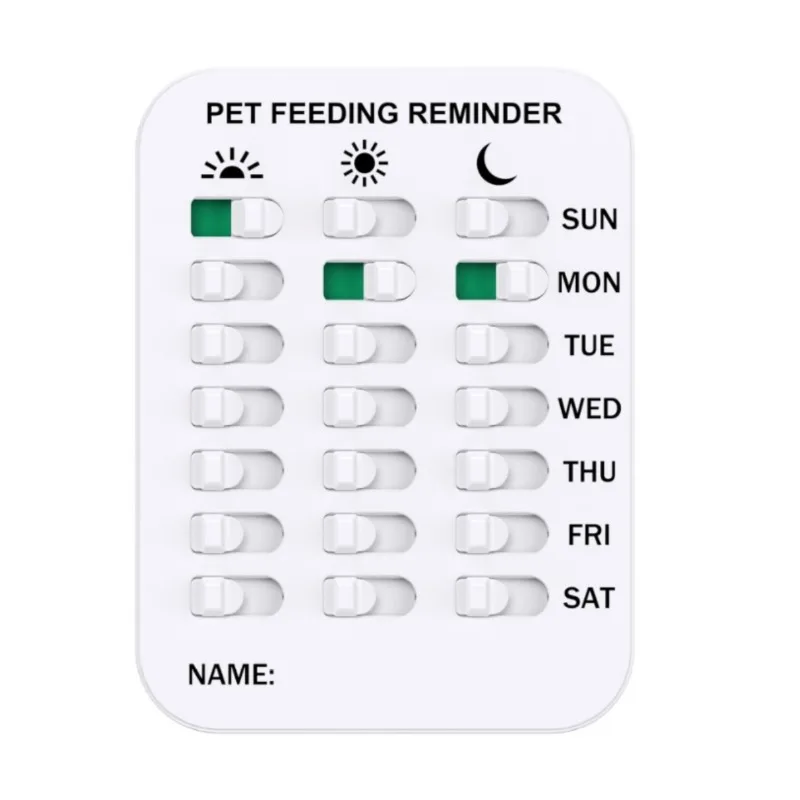 Pet Feeding Reminder Tag Weekly Record Sign Pet Diet Management Plate Animal Daily Feeding Schedule Label For Puppy Kitten Care