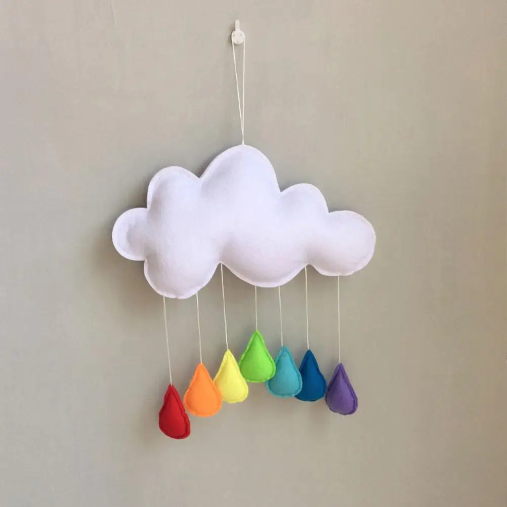 Nuvola Arcobaleno Ciondolo Feltro di cotone Durevole di alta qualità Tenda per la casa Decorazione Giocattolo per bambini Appeso a parete Tende da gioco Camera colorata