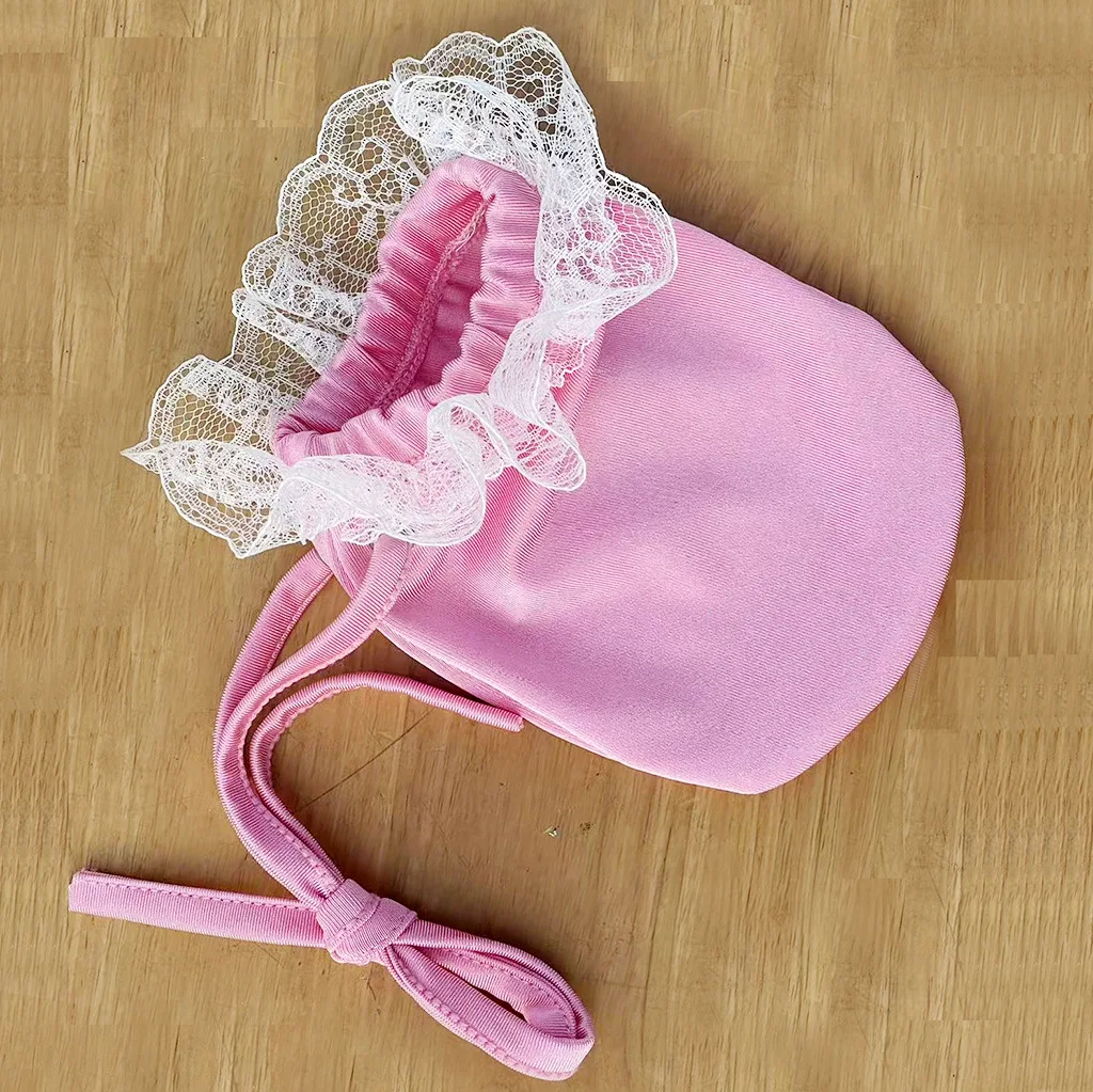 Men's Swimwear Fabric Lace Trim Cock Pouch Thong Sexy Drawstring G-String