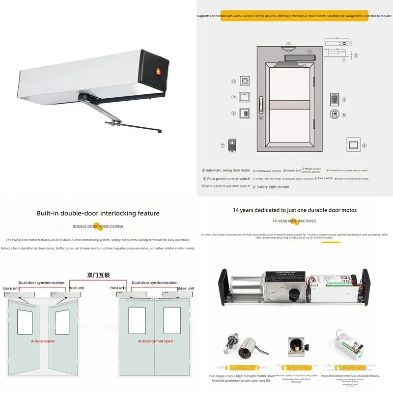 Complete Set of Access Control Motor Unit for Automatic Swing Door Operators Sensor Operated Electric Door Closers for