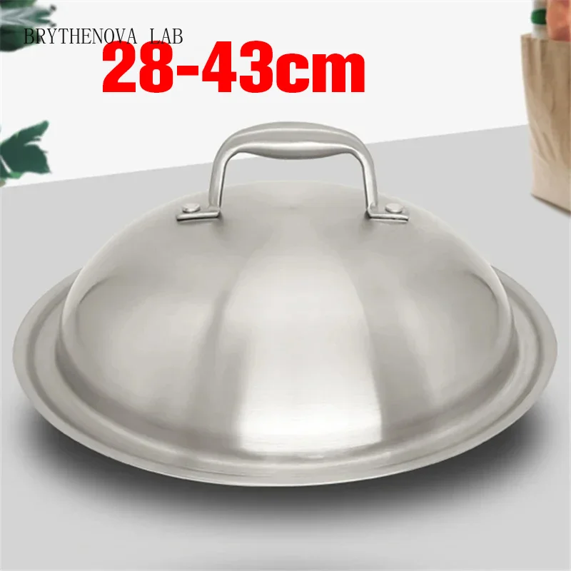 Couvercle de casserole en acier inoxydable à arche haute de 24-43 cm, épaissi, pour usage domestique, accessoires de cuisson, couvercle de cuisinière, couvercles miracle