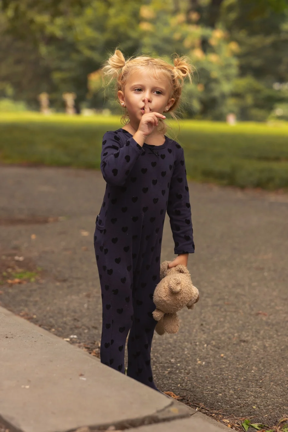 2026 Ali Plus AW26 Heart  Collection navy Heavyweight cotton jersey fabric Baby Girls heart dot Boys  Clothe