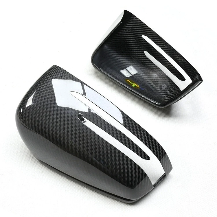 مناسبة لمرسيدس بنز ABCES الفئة CLA GLA CLS GLK ألياف الكربون مرآة الرؤية الخلفية قذيفة W204W212 غطاء مرآة عكس #5