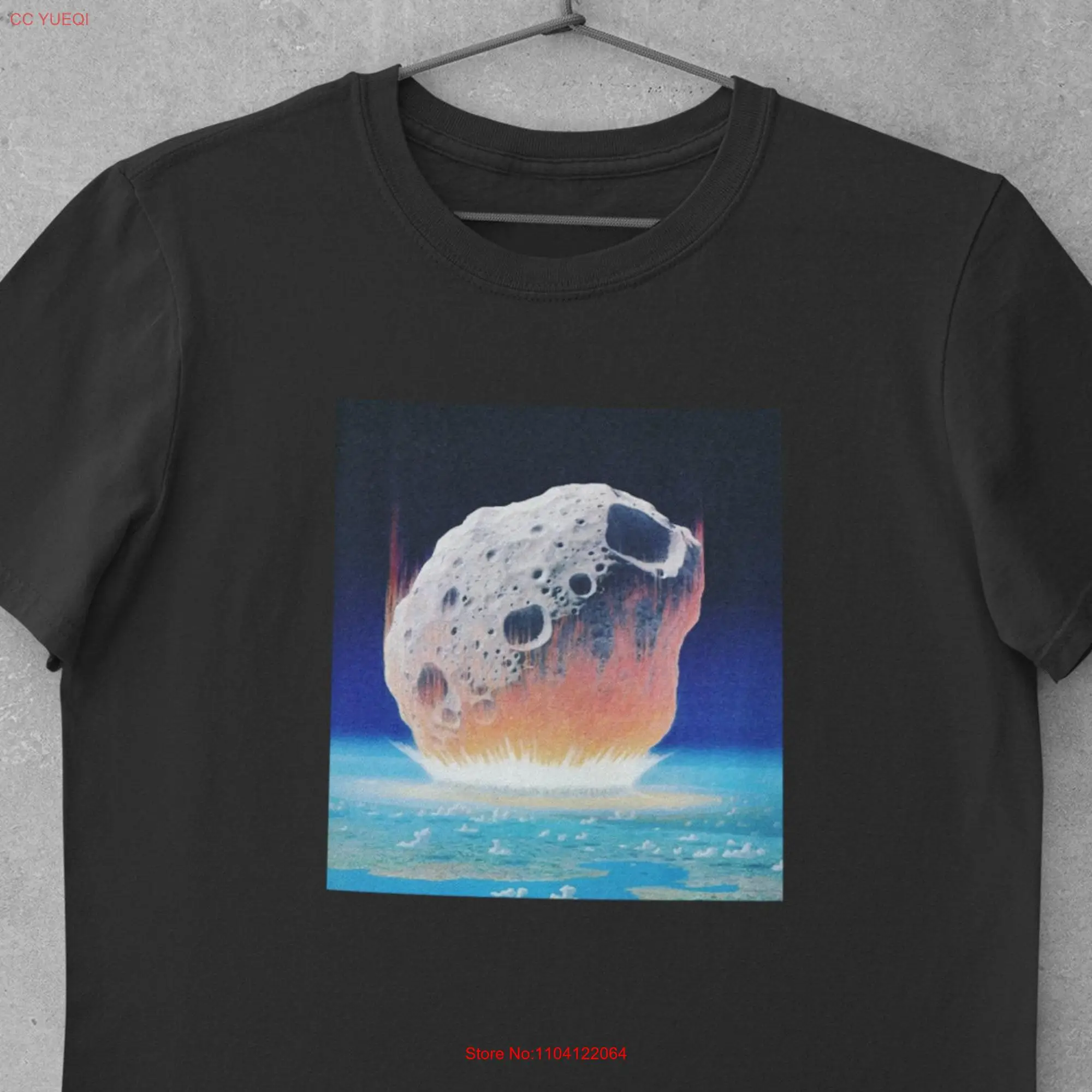 Meteorite Impact Earth T shirt Don Dixon Inspired Astronomical Art long or short sleeves