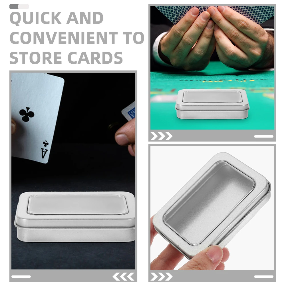 

6Pcs Playing Card Box Iron Card Storage Box for Trading Games and Collections Compact Deck Organizer Home Bar Cafe Party Use